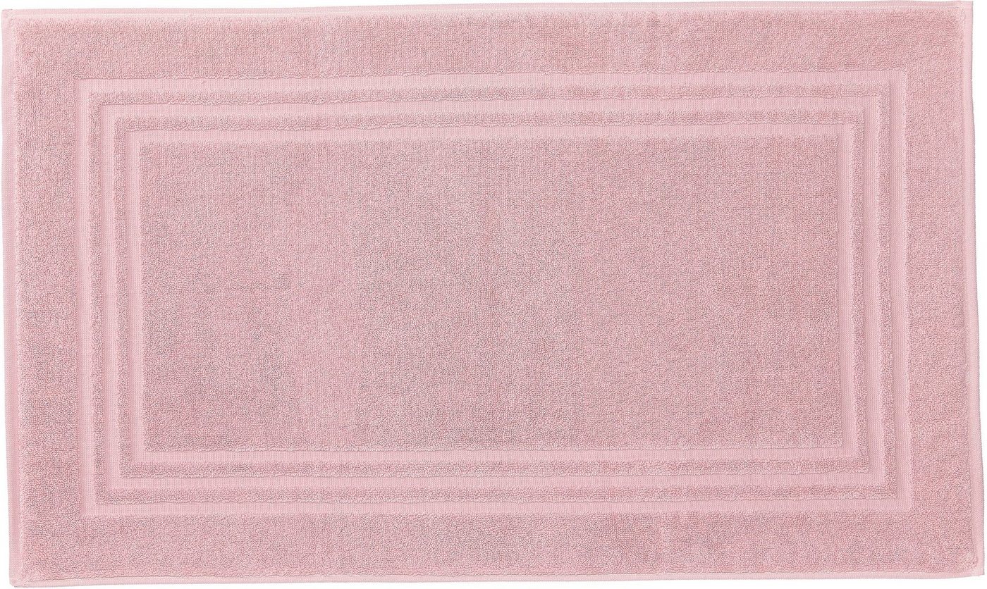 Kleine Wolke Badematte Lodge, Höhe 80 mm, beidseitig nutzbar, Baumwolle, rechteckig, Badteppich, Frottier-Qualität, Uni Farben, mit Bordüre von Kleine Wolke