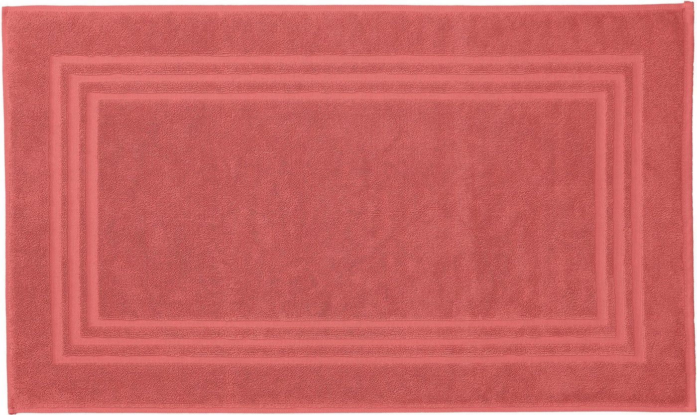 Kleine Wolke Badematte Lodge, Höhe 80 mm, beidseitig nutzbar, Baumwolle, rechteckig, Badteppich, Frottier-Qualität, Uni Farben, mit Bordüre von Kleine Wolke