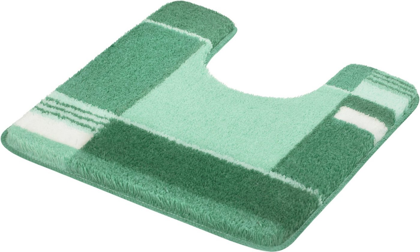 Kleine Wolke Badematte Padova, Höhe 20 mm, rutschhemmend beschichtet, fußbodenheizungsgeeignet, Kunstfaser, quadratisch, WC Vorleger mit Ausschnitt, Badteppich, modernes Design, mit Bordüre, Kundenliebling von Kleine Wolke