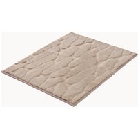 Kleine Wolke Badematte ""Tondo"" Höhe 5 mm rutschhemmend beschichtet fußbodenheizungsgeeignet Badteppich, Uni Farben, moderens Design, Hoch-Tief Effekt von Kleine Wolke