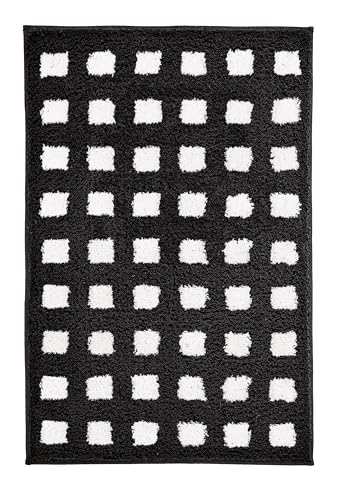 Kleine Wolke Badteppich Boxes in Schwarz-Weiß mit 70x120 cm von Kleine Wolke