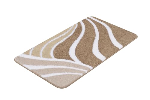 Kleine Wolke Badteppich Flame, 60x100 cm, Taupe von Kleine Wolke