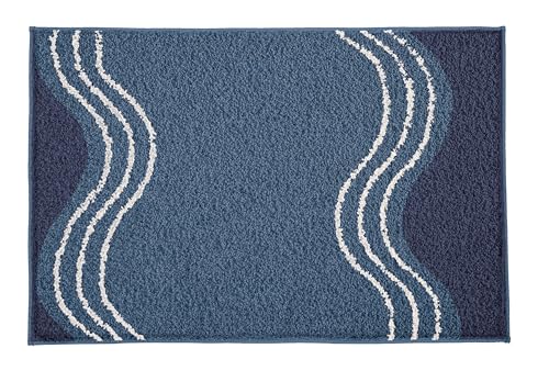 Kleine Wolke Badteppich Move mit 65 x 115 cm in Iceblue aus 100% Polyester von Kleine Wolke