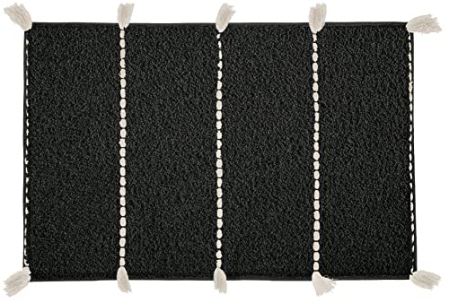 Kleine Wolke Badteppich Travis, Farbe: Schwarz, Material: 100% Baumwolle, Größe: 80x140 cm von Kleine Wolke