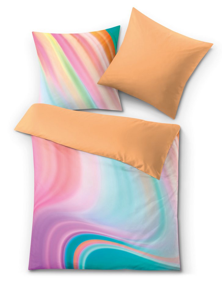 Kleine Wolke Bettwäsche Vibes, Mako-Satin, 2 teilig, mit Digitaldruck von Kleine Wolke