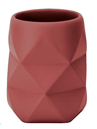 Kleine Wolke 8430332852 Zahnputzbecher Crackle, Rosenholz, 8 x 10 cm, Polyresin von Kleine Wolke