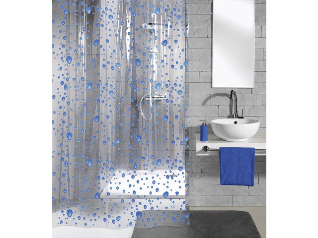 Kleine Wolke Duschvorhang Bubble marineblau, 180 x 200 cm von Kleine Wolke