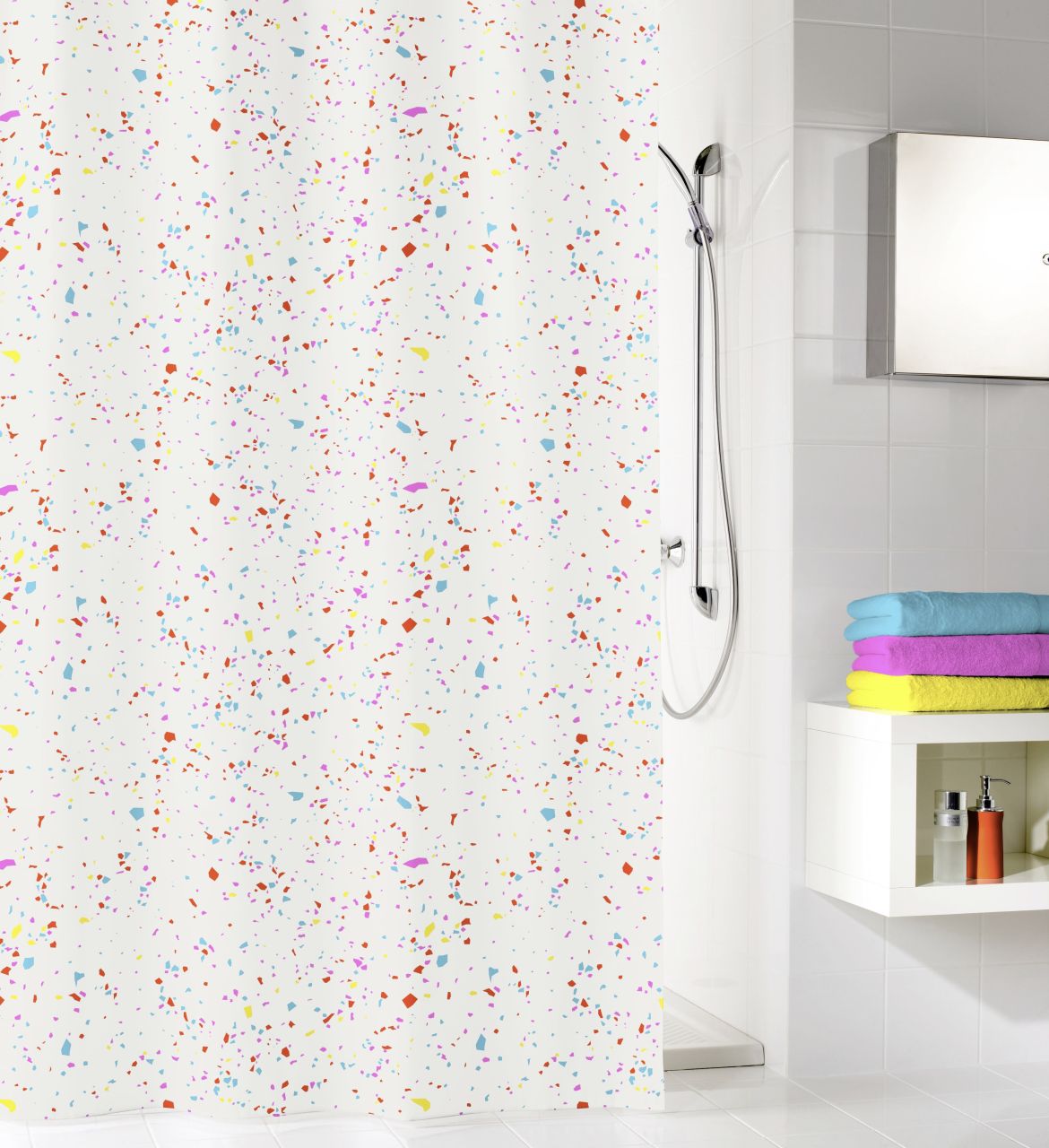 Kleine Wolke Duschvorhang Confetti multicolor, 180 x 200 cm von Kleine Wolke