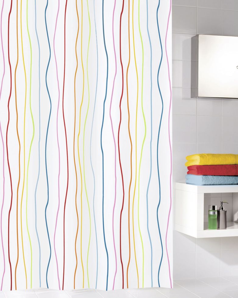 Kleine Wolke Duschvorhang Jolie multicolor, 180 x 200 cm von Kleine Wolke