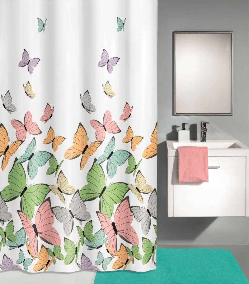 Kleine Wolke Duschvorhang Schmetterling multicolor, 180x200 cm von Kleine Wolke