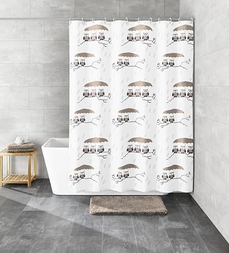 Kleine Wolke Duschvorhang Textil EULEN in Taupe mit 180x180 cm von Kleine Wolke