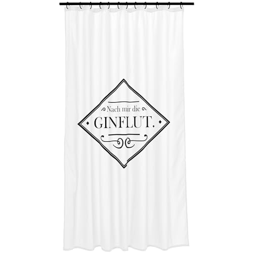 Kleine Wolke Duschvorhang Textil Gin in Schwarz-Weiß mit 180x200 cm von Kleine Wolke