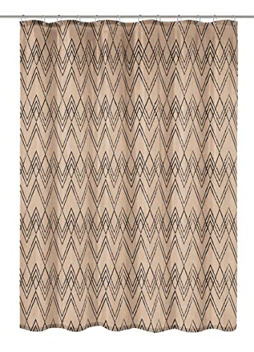 Kleine Wolke Duschvorhang Zag Cotti, Farbe: Taupe, Material: 65% Polyester / 35% Baumwolle, Größe: 180x200 cm von Kleine Wolke