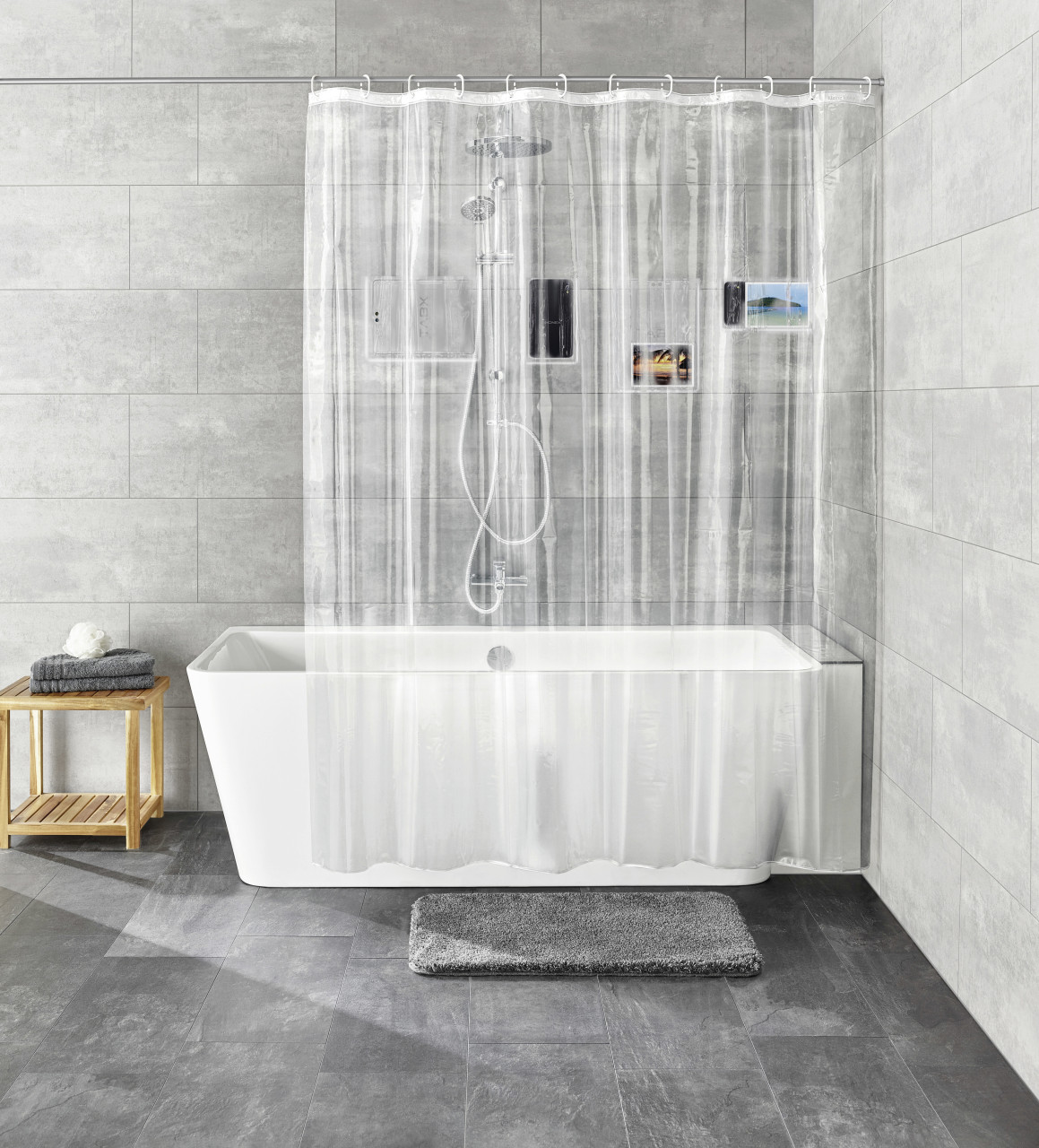 Kleine Wolke Duschvorhang transparent Pocket Clear 180 x 200 cm Kleine Wolke Duschvorhang transparent Pocket Clear 180 x 200 cm von Kleine Wolke