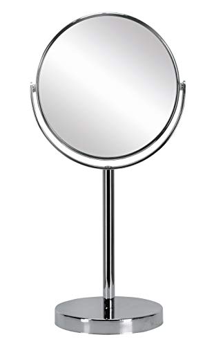 Kleine Wolke Kosmetikspiegel Base Mirror mit 5-facher Vergrößerung, Größe: 17 x 33 x 12 cm, Material: Metall/Glas, Silber von Kleine Wolke