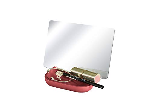 Kleine Wolke Kosmetikspiegel Tray Mirror Rosenholz Spiegel, Glas/Polyresin, Maße: ca. 12 x 17,3 cm von Kleine Wolke