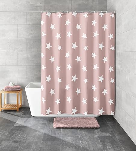 Kleine Wolke Nova Duschvorhang, 100% Polyester, Old Rose, 180x200 cm von Kleine Wolke