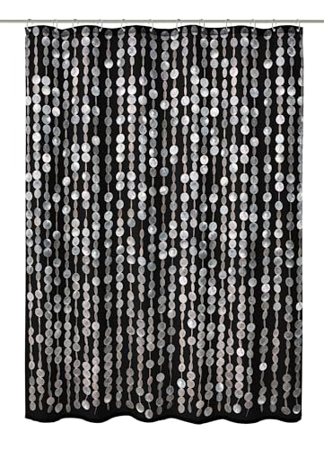 Kleine Wolke Textil-Duschvorhang Perla in Schwarz mit 180x200 cm von Kleine Wolke
