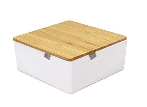 Kleine Wolke Timber Cosmetic Box, Glas/Silikon, Weiß, Small von Kleine Wolke