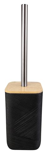 Kleine Wolke WC-Bürstenhalter Crossover, Accessoires, Farbe Schwarz, Material: Polyresin, Bambus, Länge 9,6 x Breite 9,6 x Höhe 37 cm von Kleine Wolke