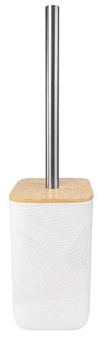 Kleine Wolke WC-Bürstenhalter Crossover, Accessoires, Farbe Weiss, Material: Polyresin, Bambus, Weiß von Kleine Wolke
