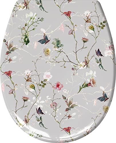 Kleine Wolke WC-Sitz Flores mit Absenkautomatik, Farbe: Multicolor, Material: Duroplast, Größe: 37x 45 cm, 1860148075, Länge 37 cm, Breite 45 cm, Höhe 5 cm von Kleine Wolke