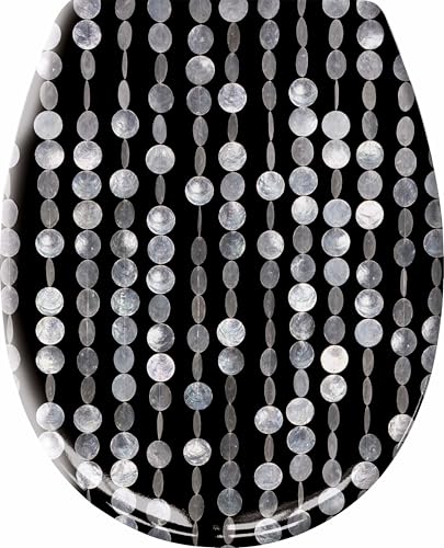 Kleine Wolke WC-Sitz PERLA in Schwarz aus Duroplast mit Absenkautomatik und Easy Clean von Kleine Wolke