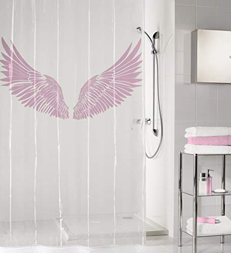 Kleine Wolke Wings Duschvorhang, PEVA, Flamingo, 180x200 cm von Kleine Wolke