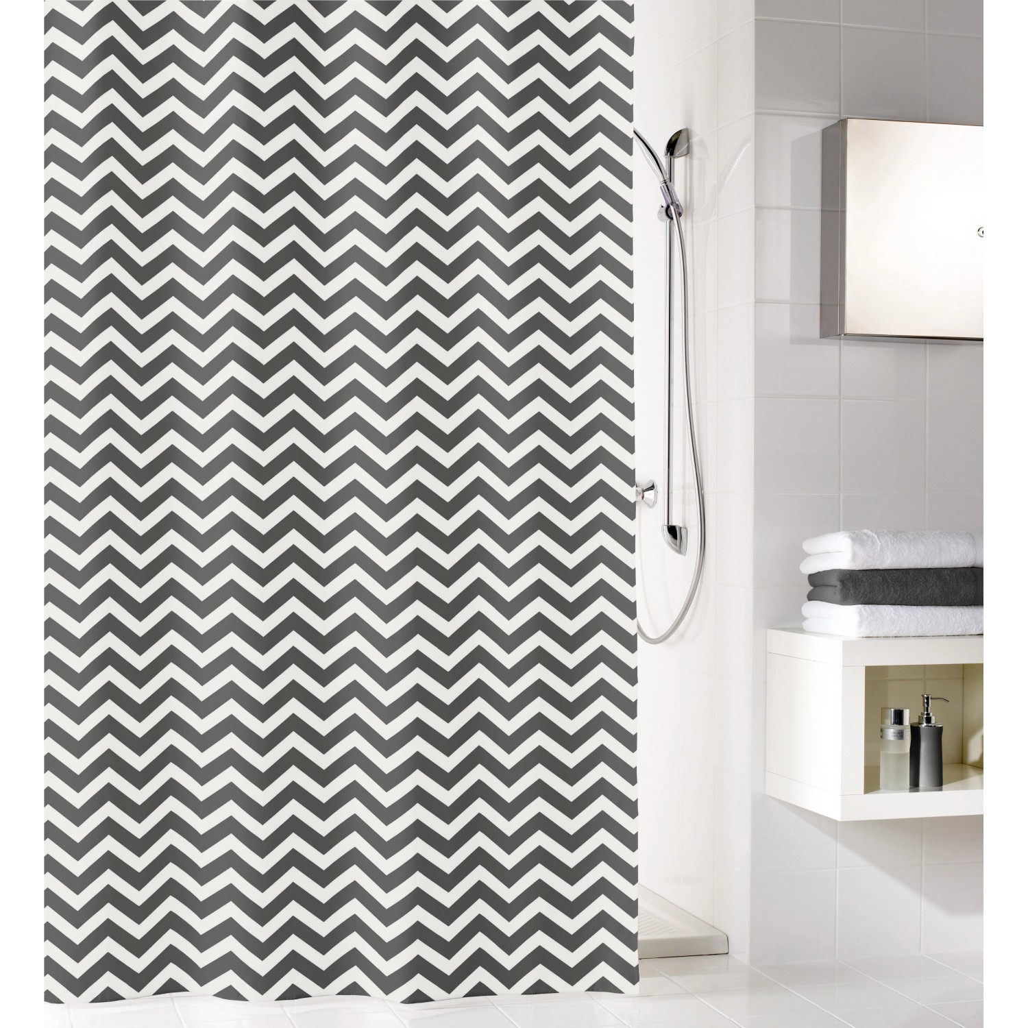 Kleine Wolke Zack Duschvorhang Schiefer 120x200 cm Kleine Wolke Zack Duschvorhang Schiefer 120x200 cm von Kleine Wolke