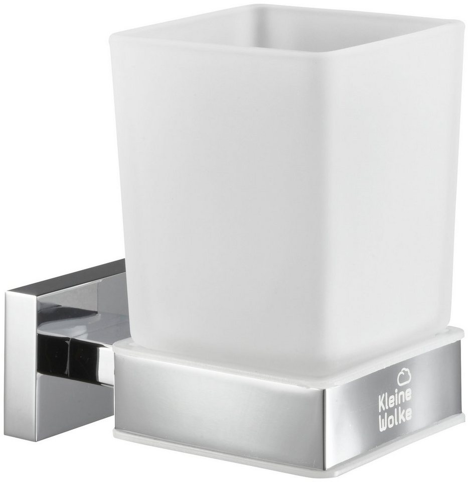 Kleine Wolke Zahnputzbecher Meo, Glas/Edelstahl von Kleine Wolke