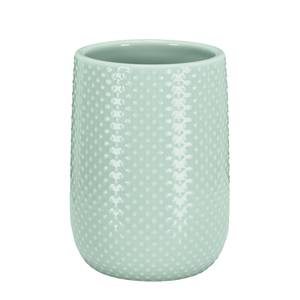 home24 Zahnputzbecher Dotty Steinzeug Grün/Mint Ø 8cm von home24