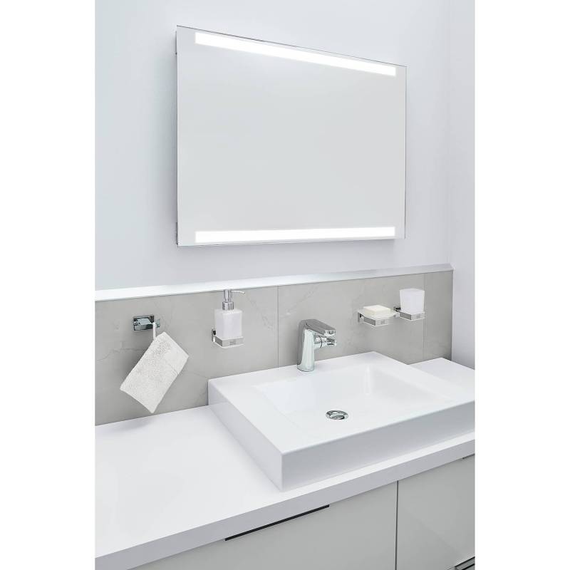 home24 Zahnputzbecher Meo Messing / Edelstahl / Glas Silber 6 x 10 x 10cm von home24