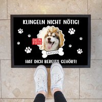 Fußmatte Für Hunde - Oder Katzenbesitzer "Klingeln Nicht Nötig" Personalisiert Mit Namen + Foto. Tolle Geschenkeidee Alle Tierliebhaber von KleineBuchstabenDE