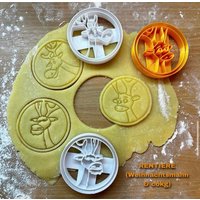 Rentiere Weihnachtsmann Cokg Ausstecher Keksausstecher Keks-Ausstecher Form Plätzchen Förmchen Knete Fondant Fimo Ton Modelliermasse Rentiere Weihnachtsmann Cokg Ausstecher Keksausstecher Keks-Ausstecher Form Plätzchen Förmchen Knete Fondant Fimo Ton Modelliermasse von KleineKekswelt