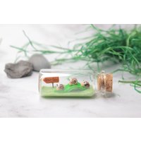 Schnecken Miniatur in 5cm Glasflasche, Garten, Familie, Ausflug von KleineKnetwelt