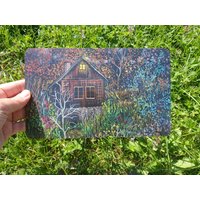 Frühstücksbrettchen Mit Häuschen Bei Nacht Cottagecore Brettchen Frühstücksbrettchen Mit Häuschen Bei Nacht Cottagecore Brettchen von KleineTraeumerei