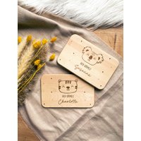 Frühstücksbrettchen Personalisiert, Vesperbrett Tierbild, Personalisiertes Geschenk, Holzbrett Mit Namen, Frühstücksbrett von KleineWunderstube