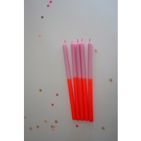 Knallbrause_Slim | 5Er Set Stabkerzen Rosa_Neonorange von KleinefeteShop