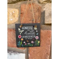 Wanddeko/Hängedeko/Sommerdeko/Schieferplatte/Wandbild/Blumenbild/Geschenk/Spruch von KleinesReschen