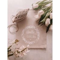 Geschirrhandtuch Natur "Hallo Frühling" von Kleinkramliebe