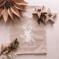 Geschirrhandtuch Natur "Winterzauber " von Kleinkramliebe