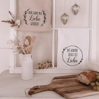Geschirrhandtuch Weiß "Die Geheime Zutat Ist Liebe" von Kleinkramliebe