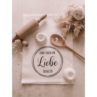 Geschirrhandtuch Weiß "Spuren Von Liebe" von Kleinkramliebe