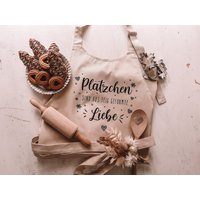Kochschürze Natur "Plätzchen Sind Aus Teig Geformte Liebe" von Kleinkramliebe