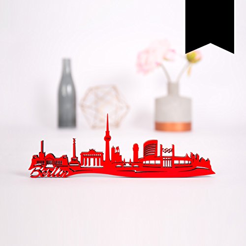Kleinlaut 3D Deko Skyline aus Holz - Berlin - Wähle Stadt, Farbe & Größe - Schwarz - Größe: 35 x 12,0 cm von Kleinlaut
