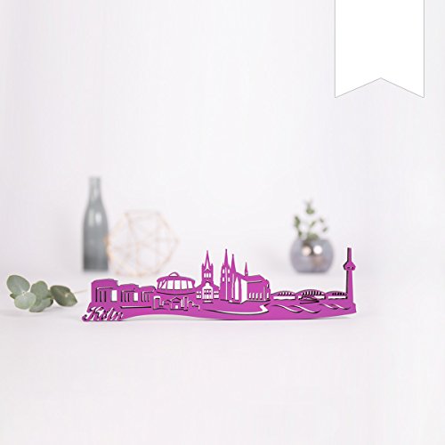 Kleinlaut 3D Deko Skyline aus Holz - Köln - Wähle Stadt, Farbe & Größe - Weiß - Größe: 25 x 6,5 cm von KLEINLAUT