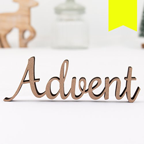 Kleinlaut 3D-Schriftzug Advent in Größe: 20 x 6,5 cm - Dekobuchstaben - 32 Farben zur Wahl - Neon Gelb von Kleinlaut