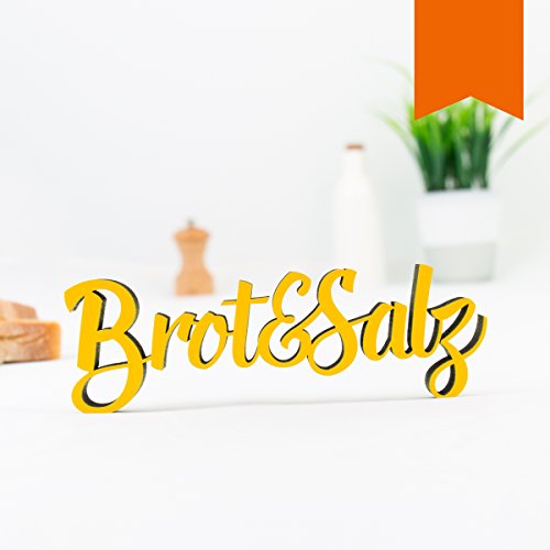 KLEINLAUT 3D-Schriftzug Brot & Salz in Größe: 15 x 4,9 cm - Dekobuchstaben - 32 Farben zur Wahl - Orange KLEINLAUT 3D-Schriftzug Brot & Salz in Größe: 15 x 4,9 cm - Dekobuchstaben - 32 Farben zur Wahl - Orange von KLEINLAUT