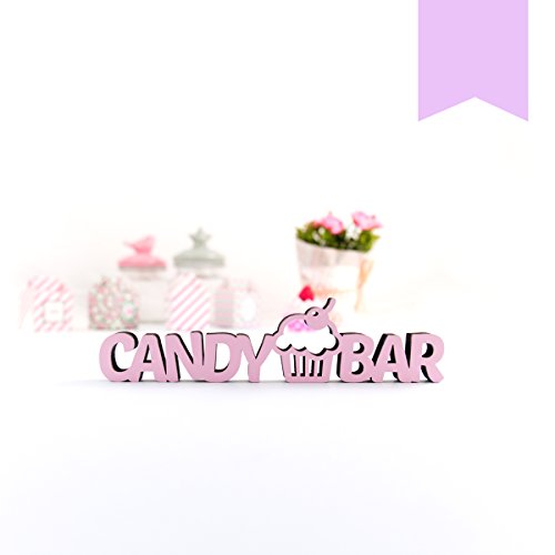 KLEINLAUT 3D-Schriftzug Candy Bar in Größe: 10 x 2,5 cm - Dekobuchstaben - 32 Farben zur Wahl - Pastell Lila von KLEINLAUT