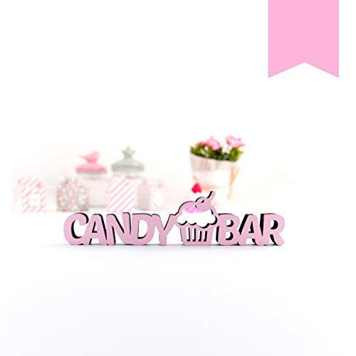 KLEINLAUT 3D-Schriftzug Candy Bar in Größe: 10 x 2,5 cm - Dekobuchstaben - 32 Farben zur Wahl - Rosa von KLEINLAUT